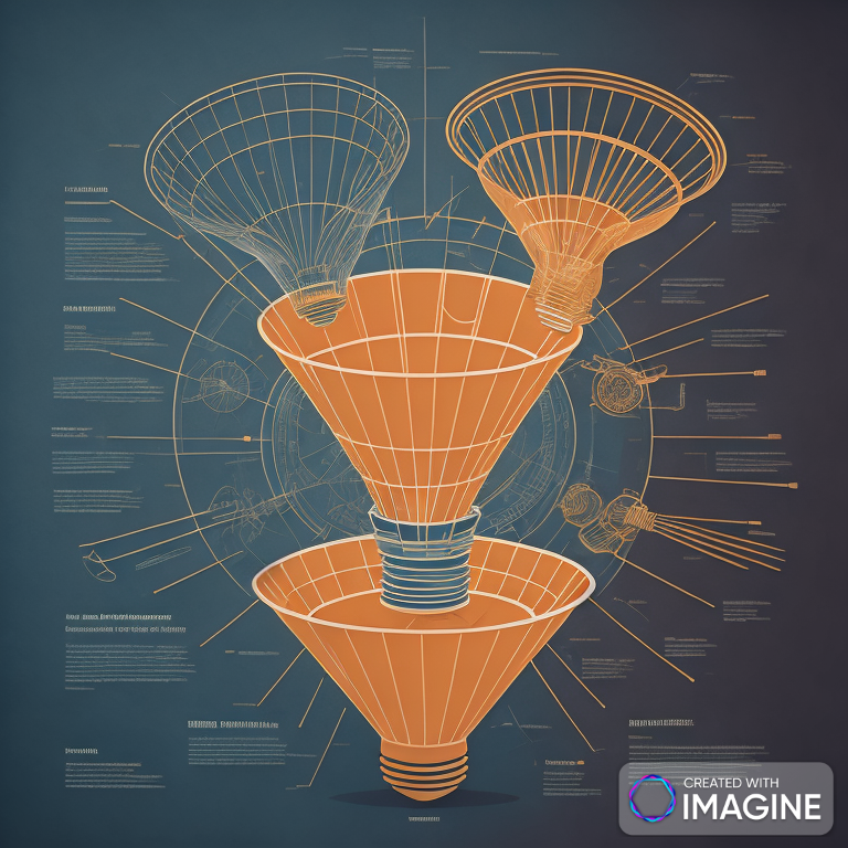 A blueprint with the title "Lead Generation Funnels."