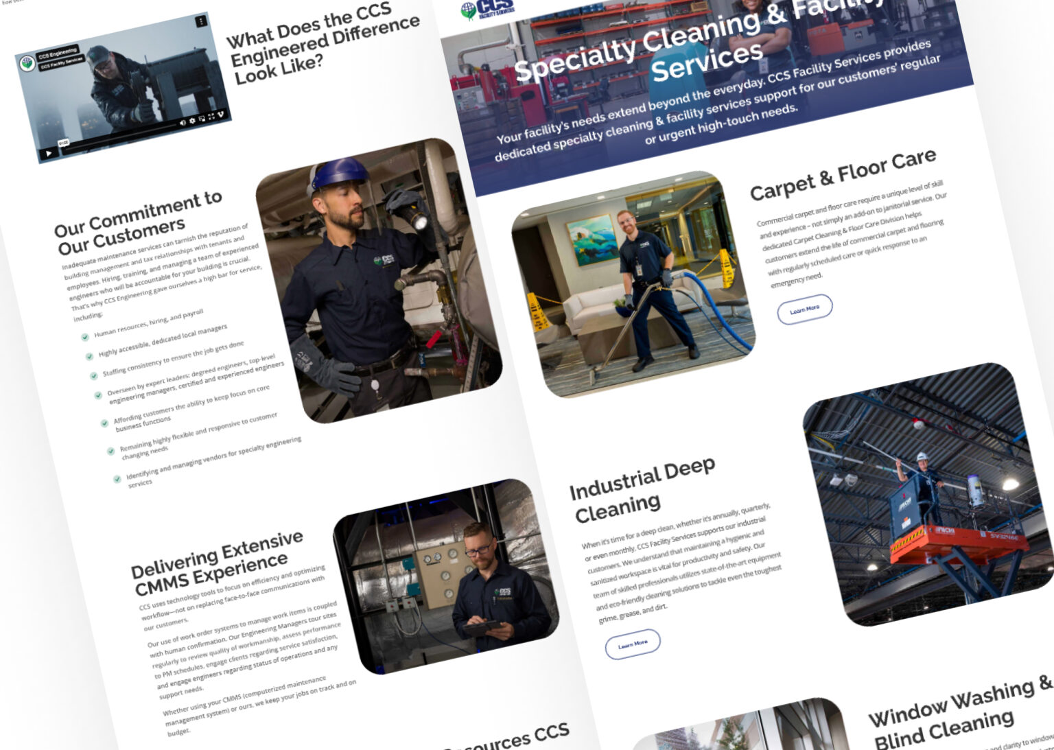 Layout of multiple internal pages for the CCSBTS website redesign project