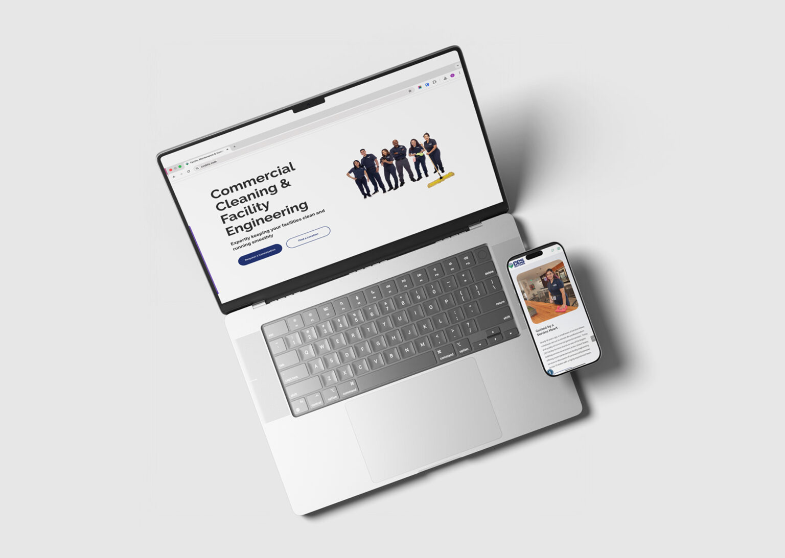 CCSBTS website redesign hero section displayed on a laptop mockup.