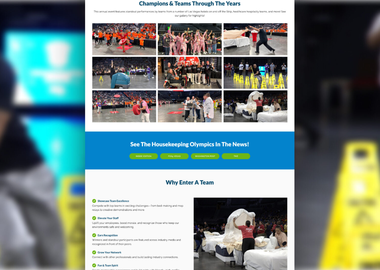 Website section featuring a photo gallery of ISSA events and community activities.